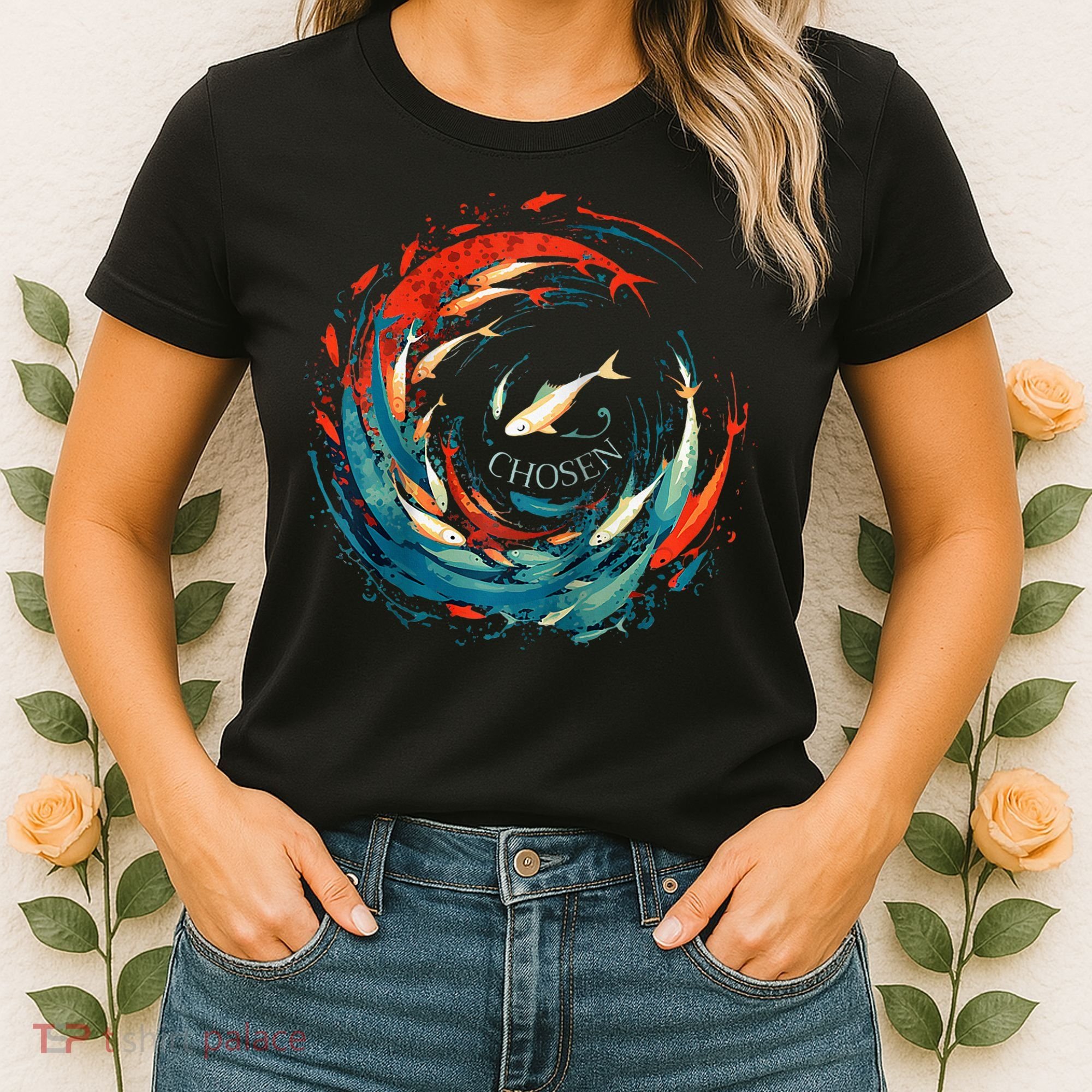 Chosen Fish Swim Against The Current Bible Verse Christian Women's T-Shirt