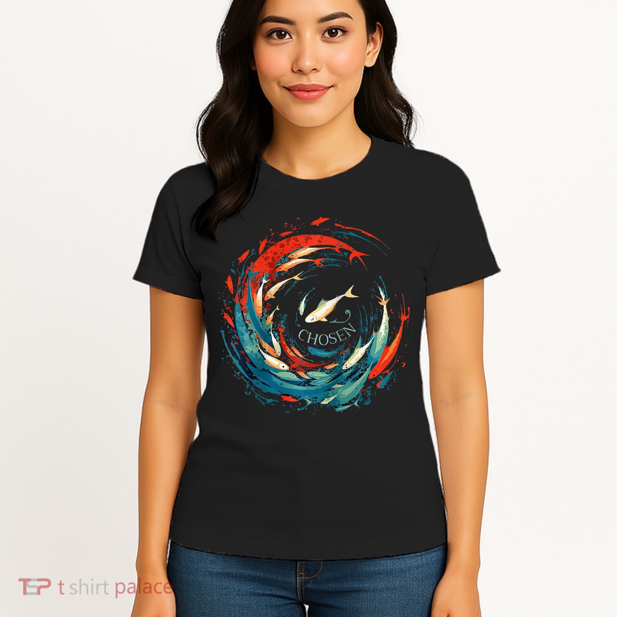 Chosen Fish Swim Against The Current Bible Verse Christian Women's T-Shirt