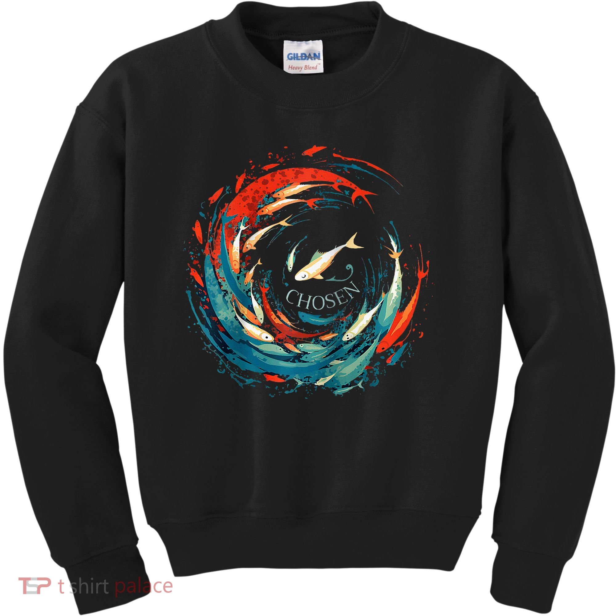 Chosen Fish Swim Against The Current Bible Verse Christian Kids Sweatshirt