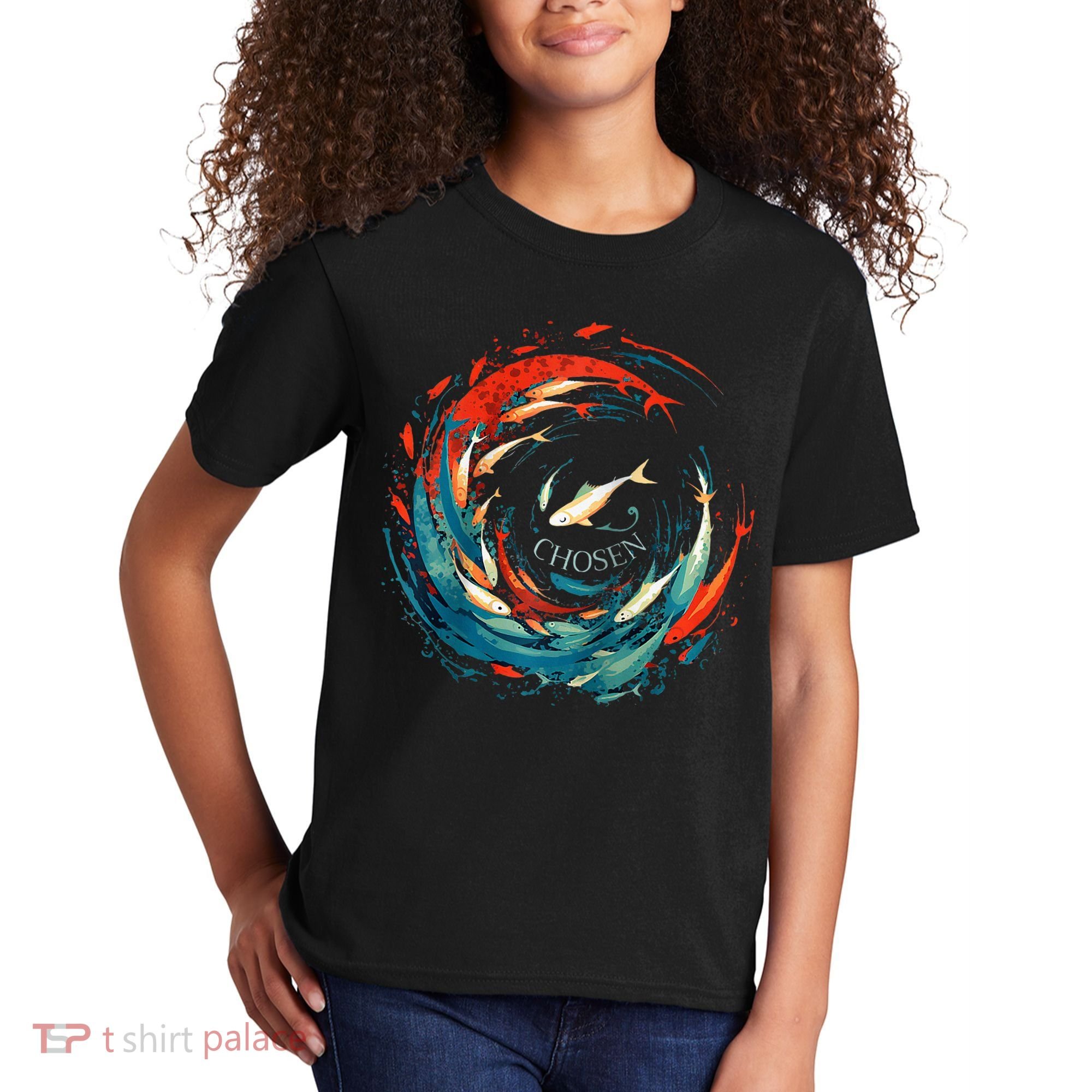 Chosen Fish Swim Against The Current Bible Verse Christian Kids T-Shirt