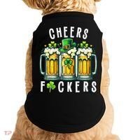 Cheers Fuckers St Patricks Day Funny Beer Drinking Mugs Doggie Tank thumb 0