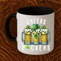 Cheers Fuckers St Patricks Day Funny Beer Drinking Mugs Coffee Mug thumb 2