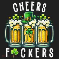 Cheers Fuckers St Patricks Day Funny Beer Drinking Mugs Beanie thumb 2