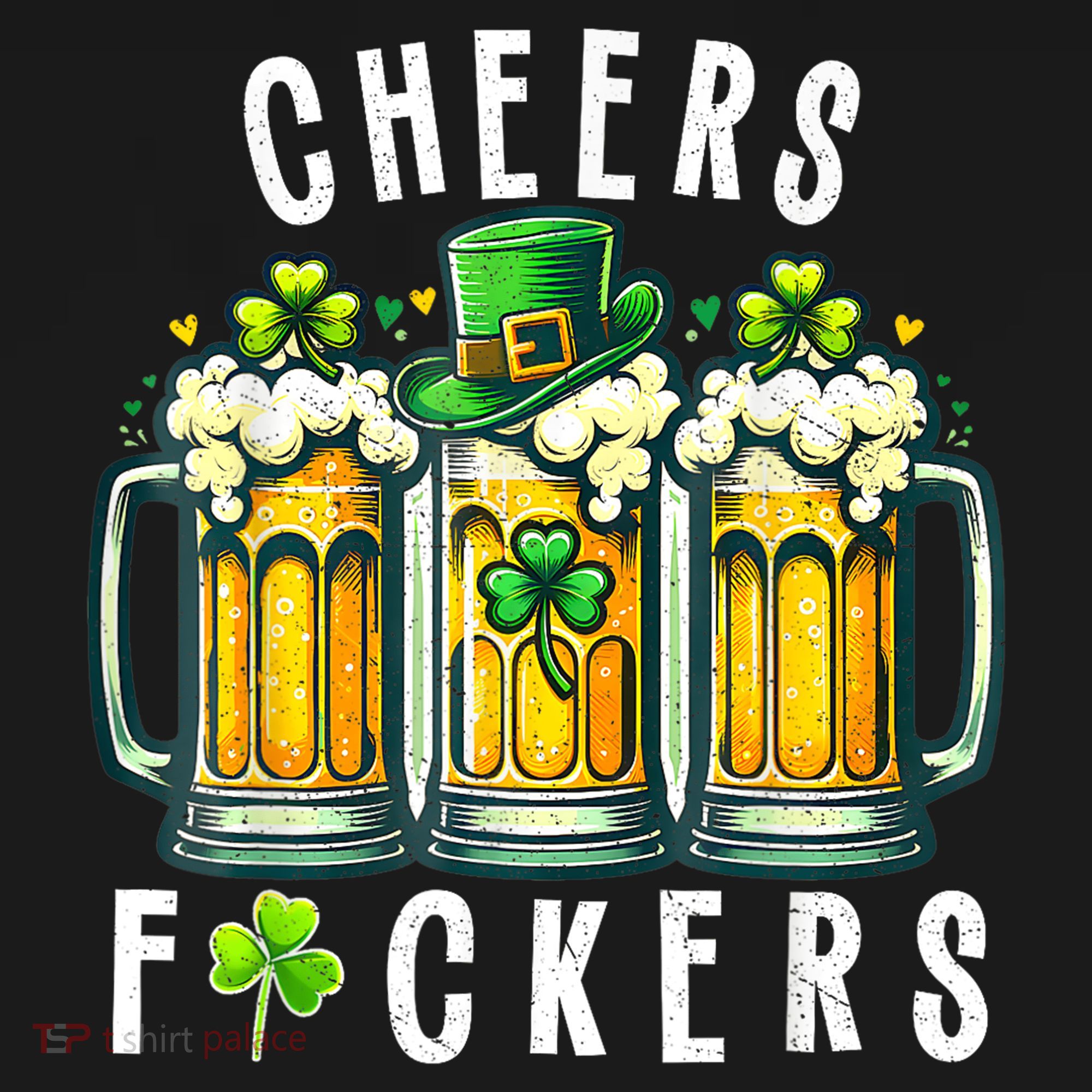 Cheers Fuckers St Patricks Day Funny Beer Drinking Mugs Women's Tank Top