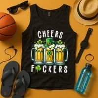 Cheers Fuckers St Patricks Day Funny Beer Drinking Mugs Tank Top thumb 4