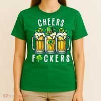 Cheers Fuckers St Patricks Day Funny Beer Drinking Mugs T-Shirt thumb 4