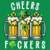 Cheers Fuckers St Patricks Day Funny Beer Drinking Mugs Polo thumb 2