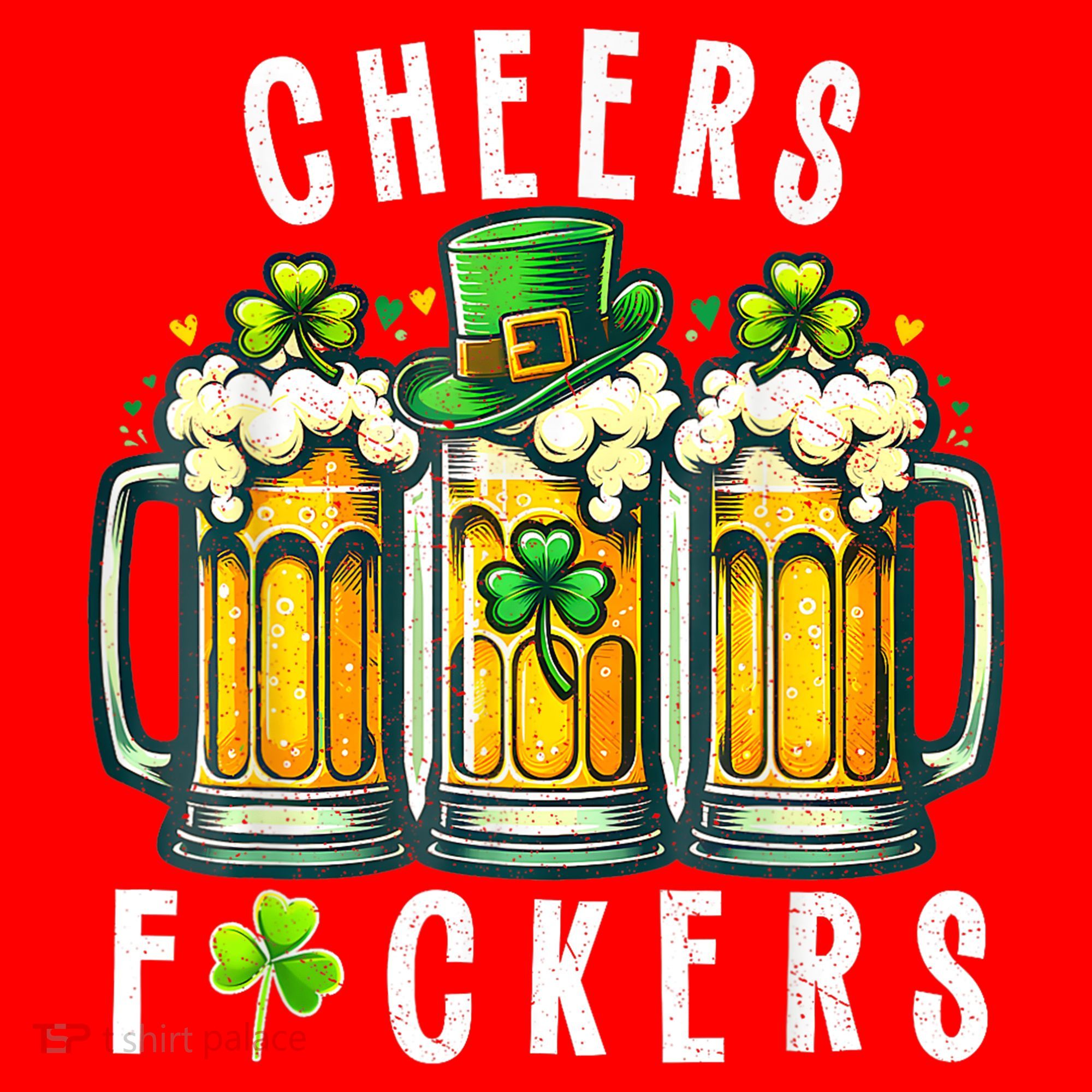 Cheers Fuckers St Patricks Day Funny Beer Drinking Mugs Santa Hat