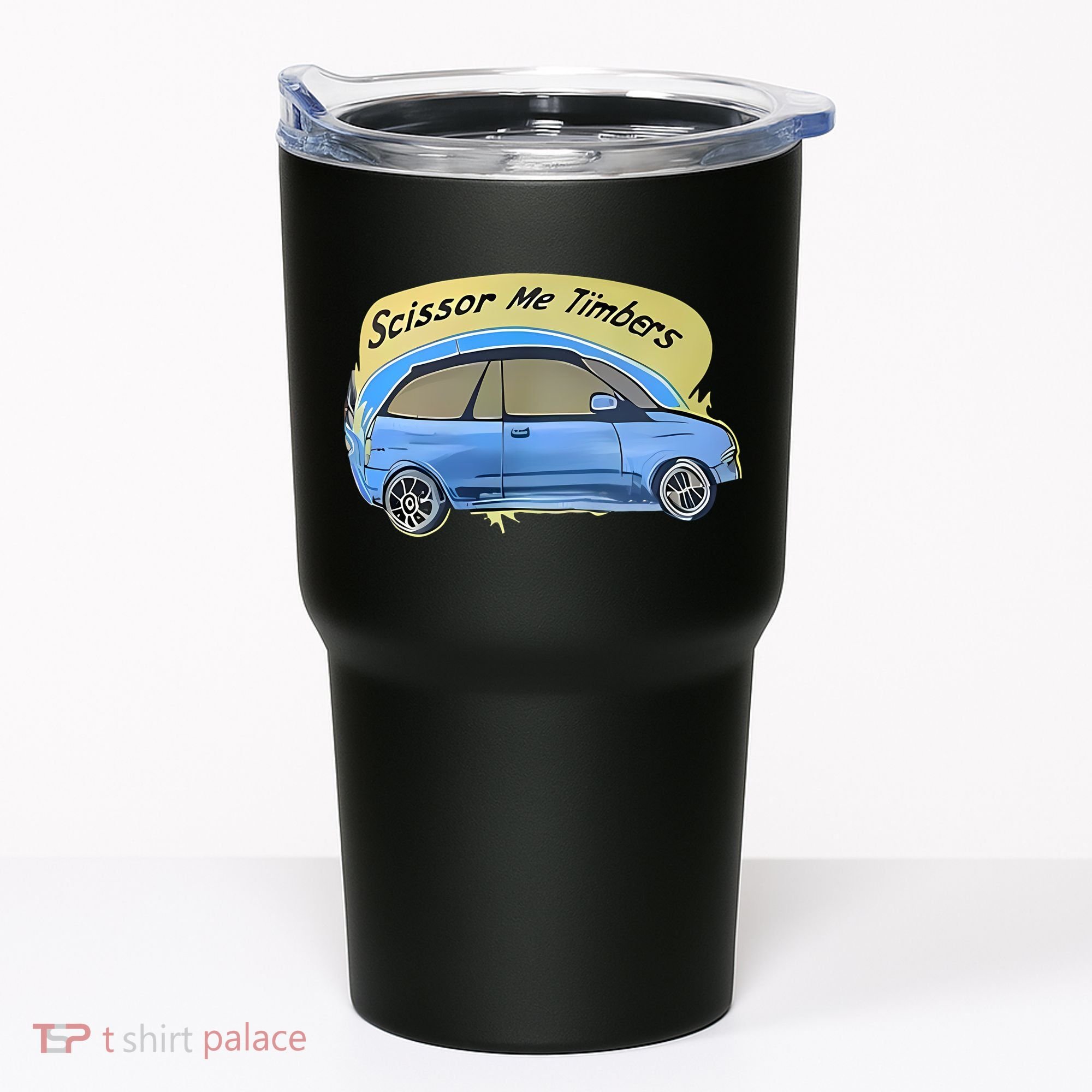 Connor Flintoft Scissor Me Timbers Car Tumbler