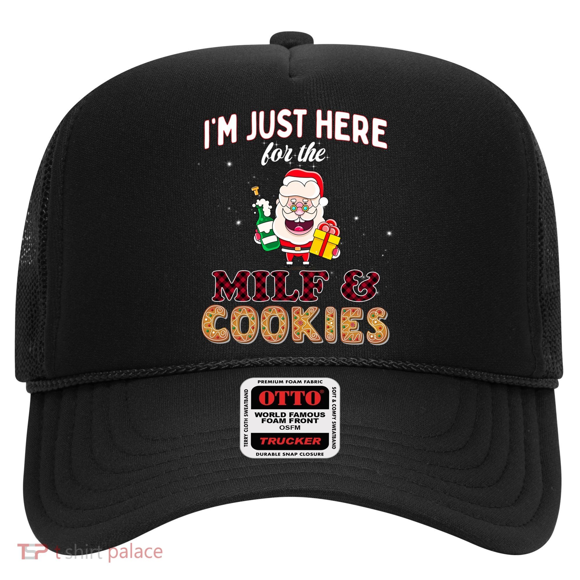 Christmas Funny Santa Just Here For The Milfs And Cookies Gift Hat