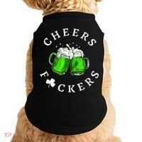 Cheers Fckers' St Patricks Day M.e.n WoM.e.n Beer Drinking Funny Doggie Tank thumb 0