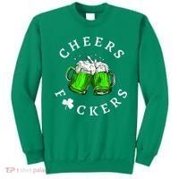 Cheers Fckers' St Patricks Day M.e.n WoM.e.n Beer Drinking Funny Sweatshirt thumb 0