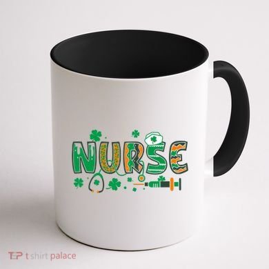 Cute Funny St Patricks Day Nurse Coffee Mug back