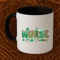 Cute Funny St Patricks Day Nurse Coffee Mug thumb 2