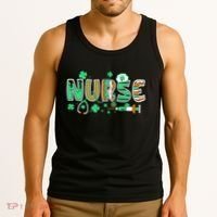 Cute Funny St Patricks Day Nurse Tank Top thumb 3