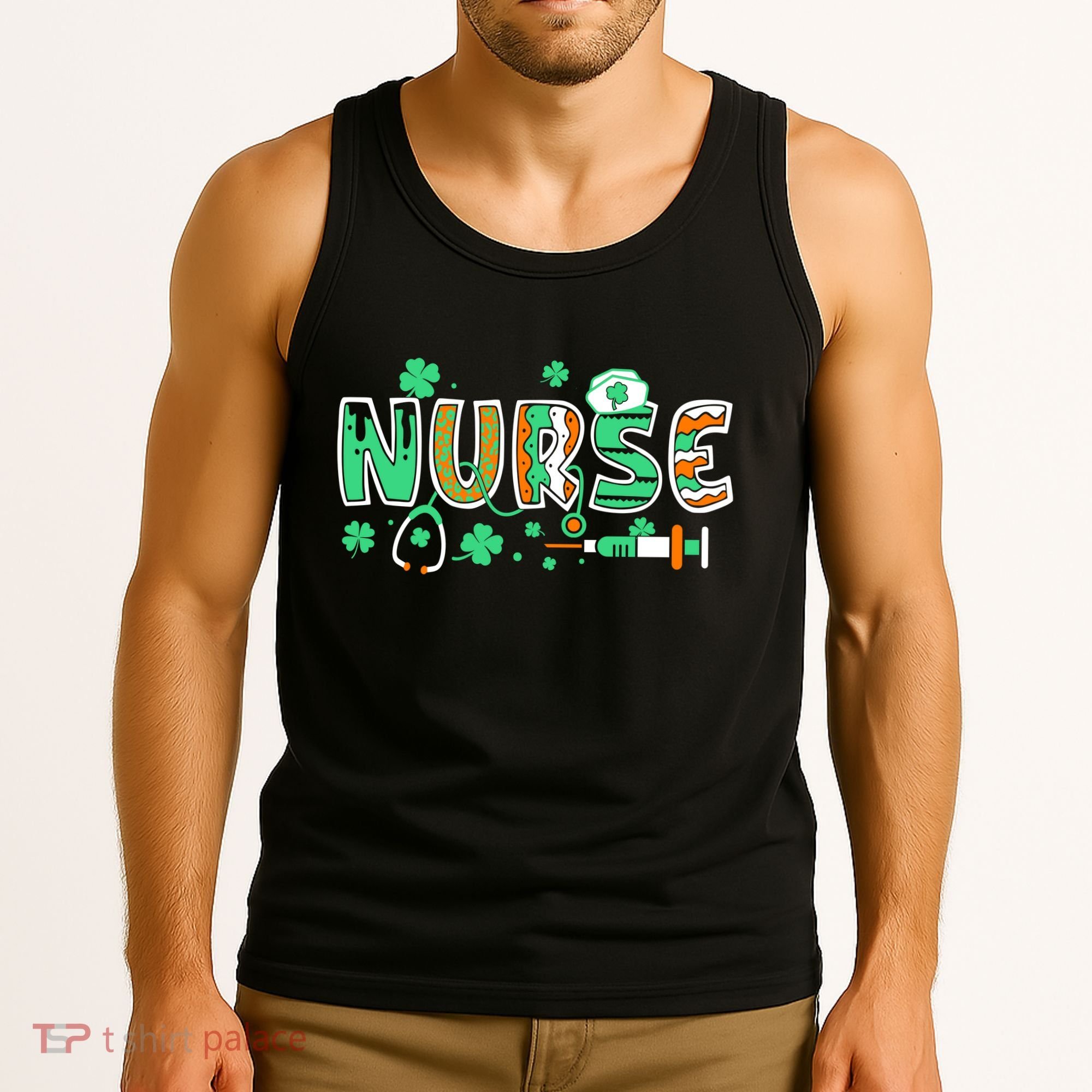 Cute Funny St Patricks Day Nurse Tank Top