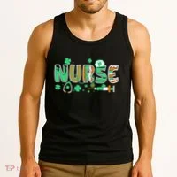 Cute Funny St Patricks Day Nurse Tank Top thumb 3