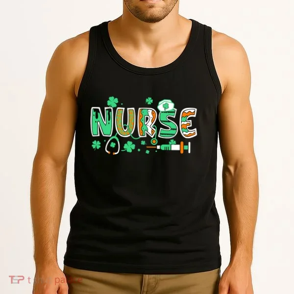 Cute Funny St Patricks Day Nurse Tank Top