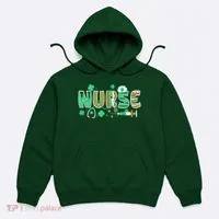 Cute Funny St Patricks Day Nurse Hoodie thumb 0
