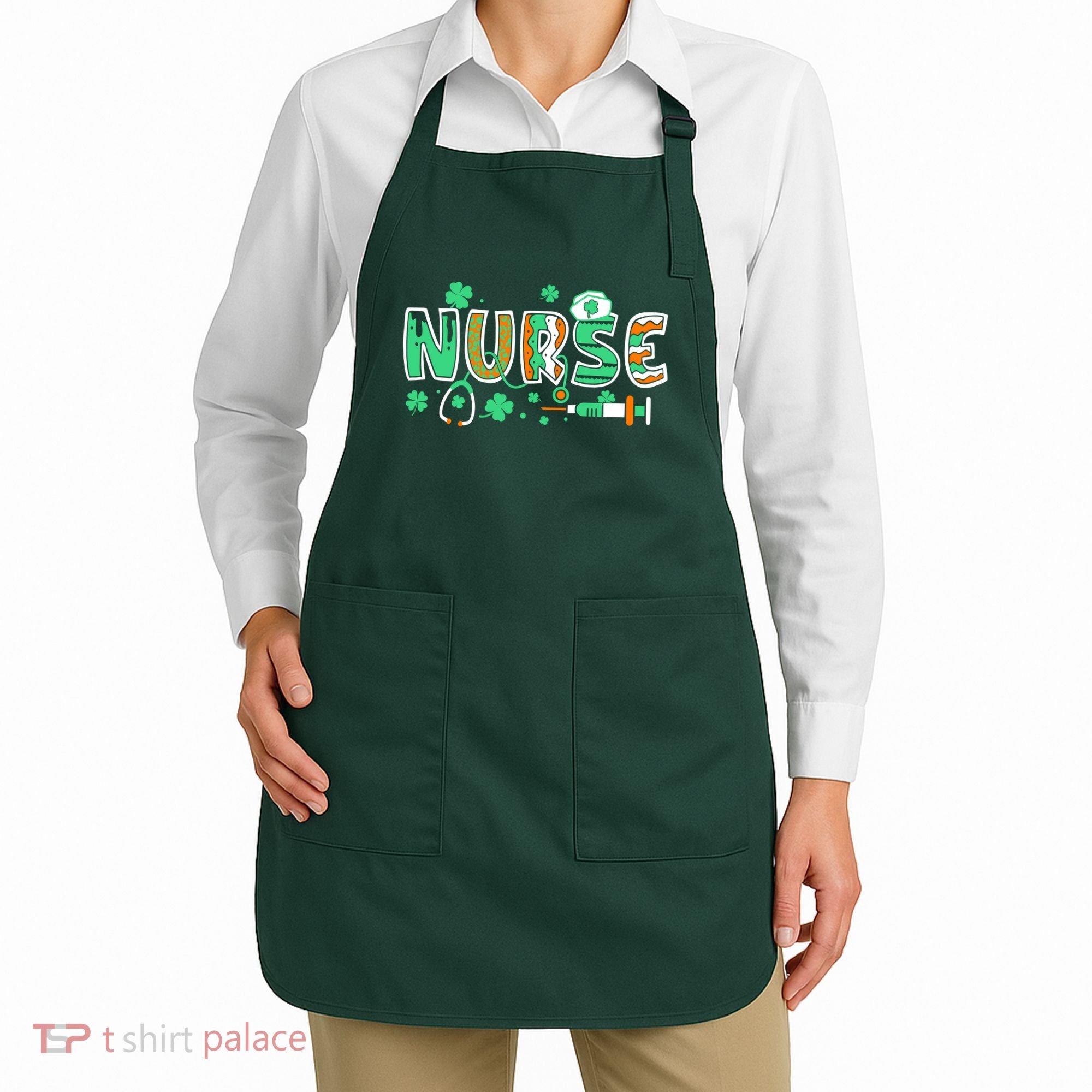 Cute Funny St Patricks Day Nurse Apron