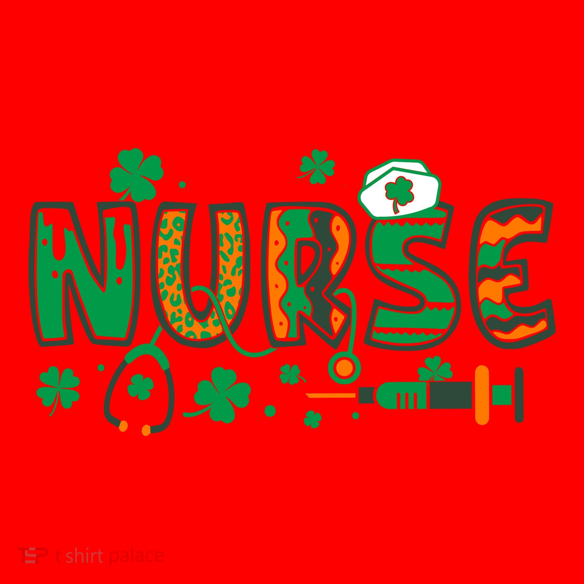Cute Funny St Patricks Day Nurse Santa Hat