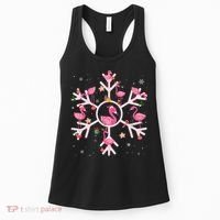 Christmas Flamingo Santa Hat Xmas Lights Flamingo Snowflakes Women's Tank Top thumb 0