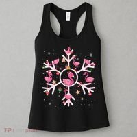 Christmas Flamingo Santa Hat Xmas Lights Flamingo Snowflakes Women's Tank Top thumb 3