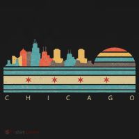 Chicago Flag Skyline Vintage Illinois City Retro Souvenir T-Shirt thumb 7