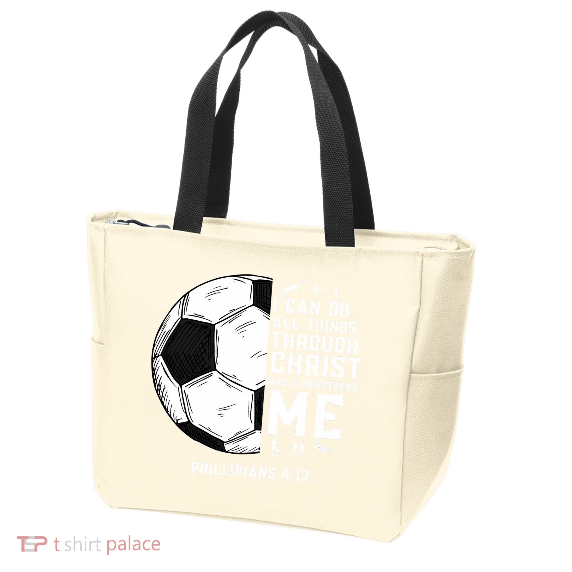 Christian Funny Soccer Men Boys Religious Tote Bag