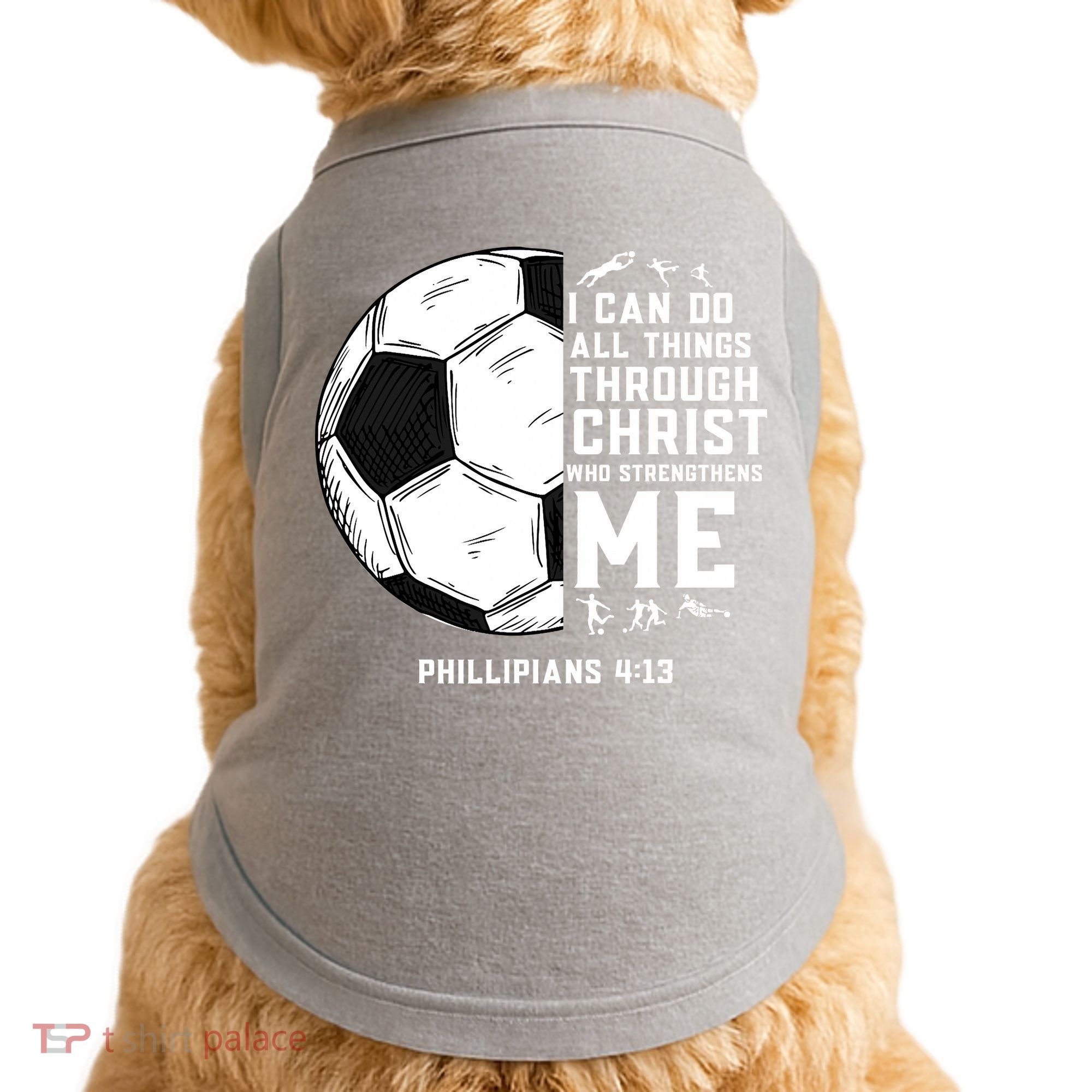 Christian Funny Soccer Men Boys Religious Doggie Tank