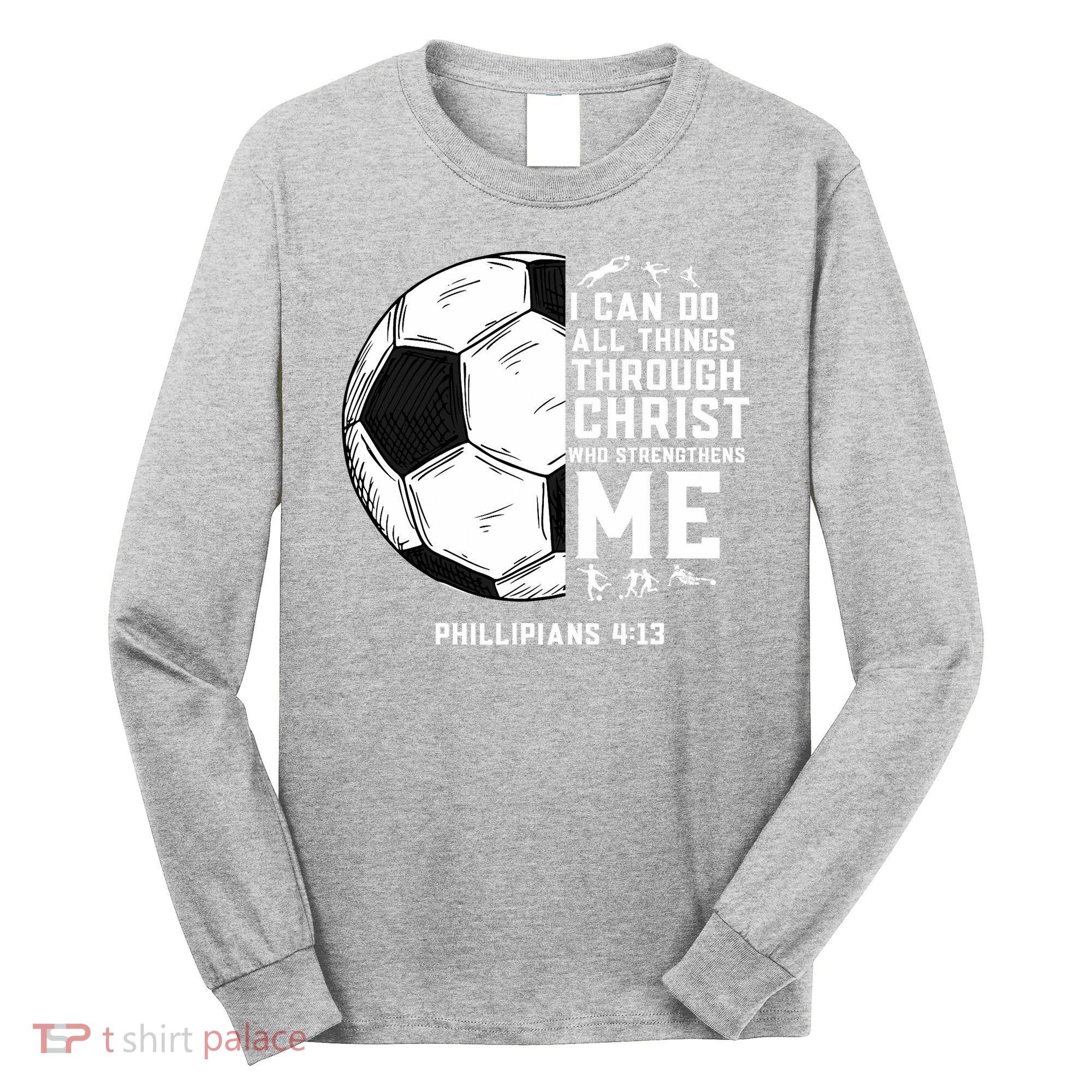 Christian Funny Soccer Men Boys Religious Long Sleeve Shirt