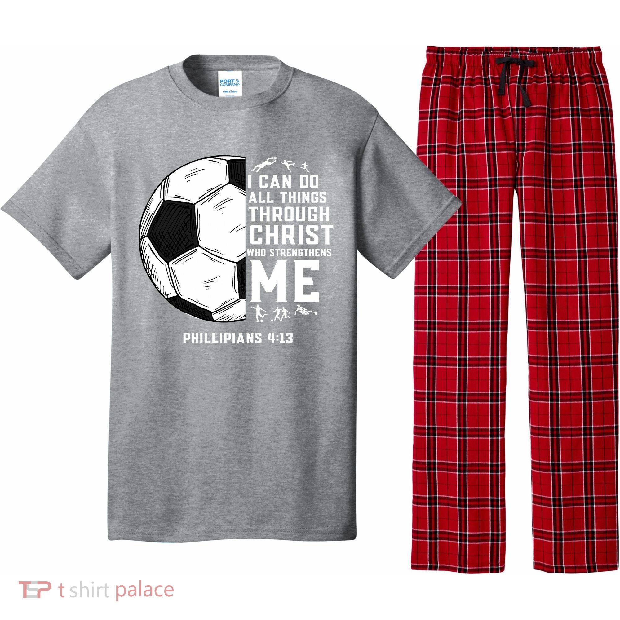 Christian Funny Soccer Men Boys Religious Pajama Set