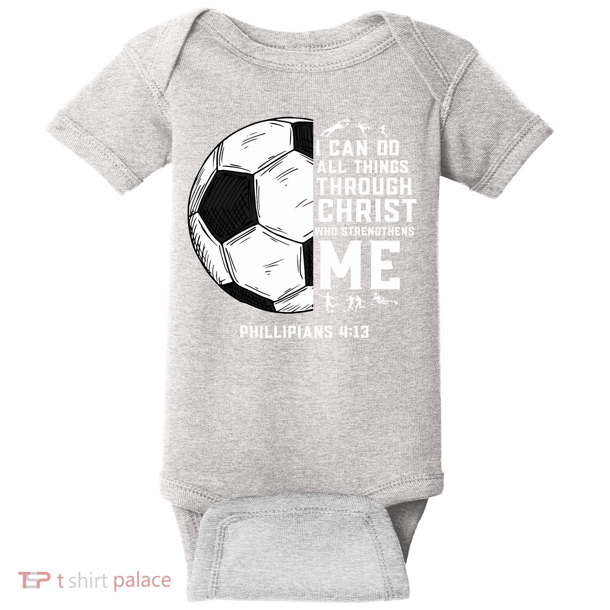 Christian Funny Soccer Men Boys Religious Baby Bodysuit