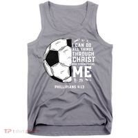 Christian Funny Soccer Men Boys Religious Tank Top thumb 0