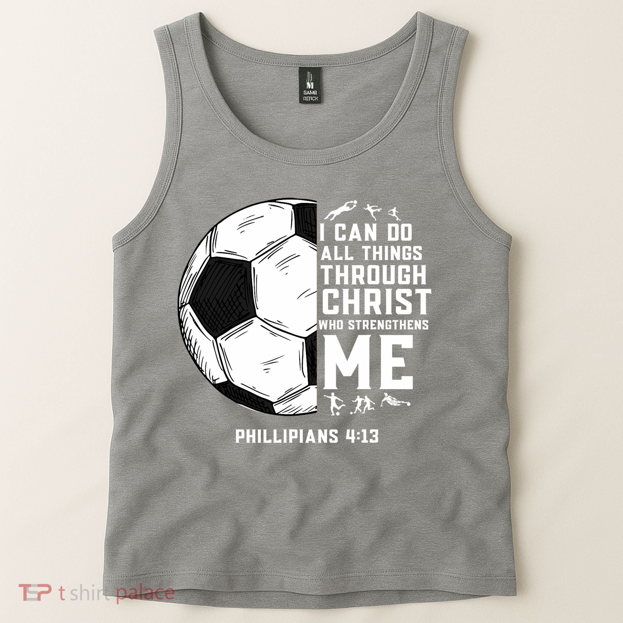 Christian Funny Soccer Men Boys Religious Tank Top