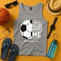 Christian Funny Soccer Men Boys Religious Tank Top thumb 4