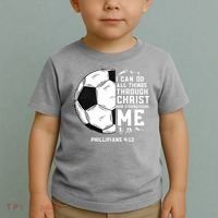 Christian Funny Soccer Men Boys Religious Toddler T-Shirt thumb 2