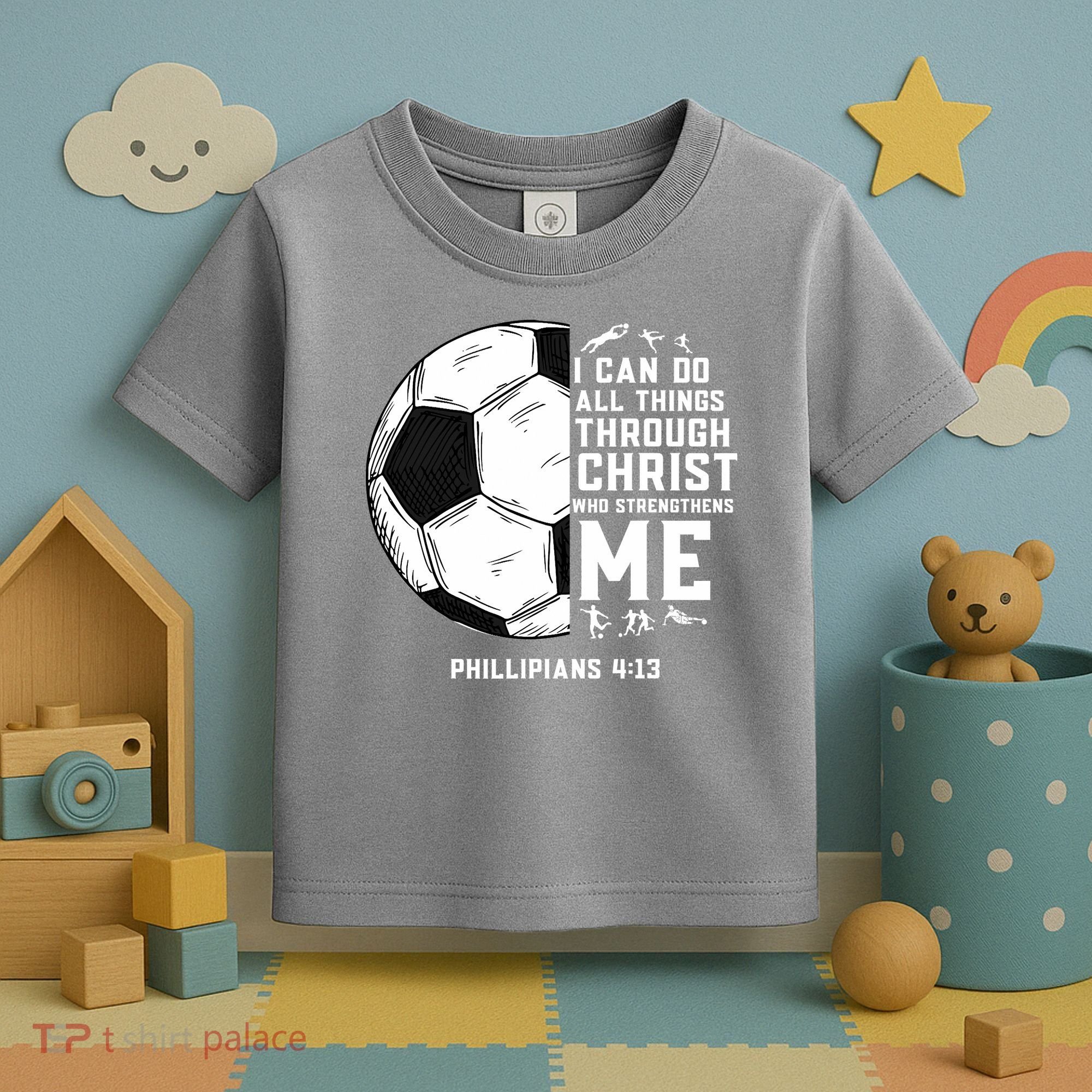 Christian Funny Soccer Men Boys Religious Toddler T-Shirt