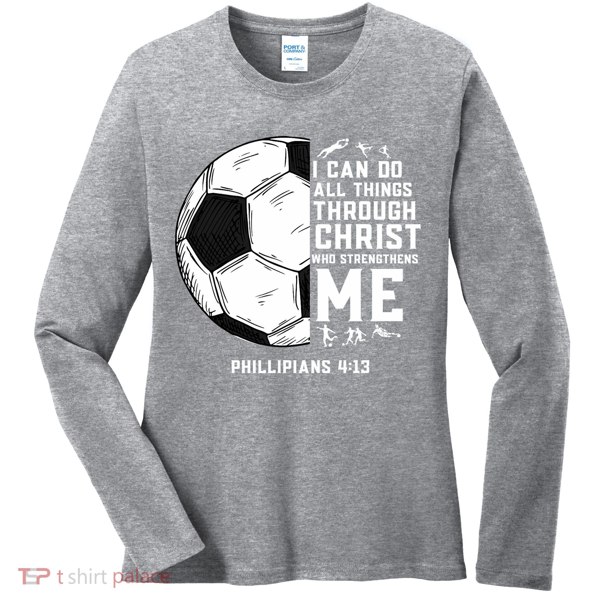 Christian Funny Soccer Men Boys Religious Women's Long Sleeve Shirt