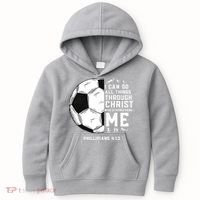 Christian Funny Soccer Men Boys Religious Kids Hoodie thumb 0