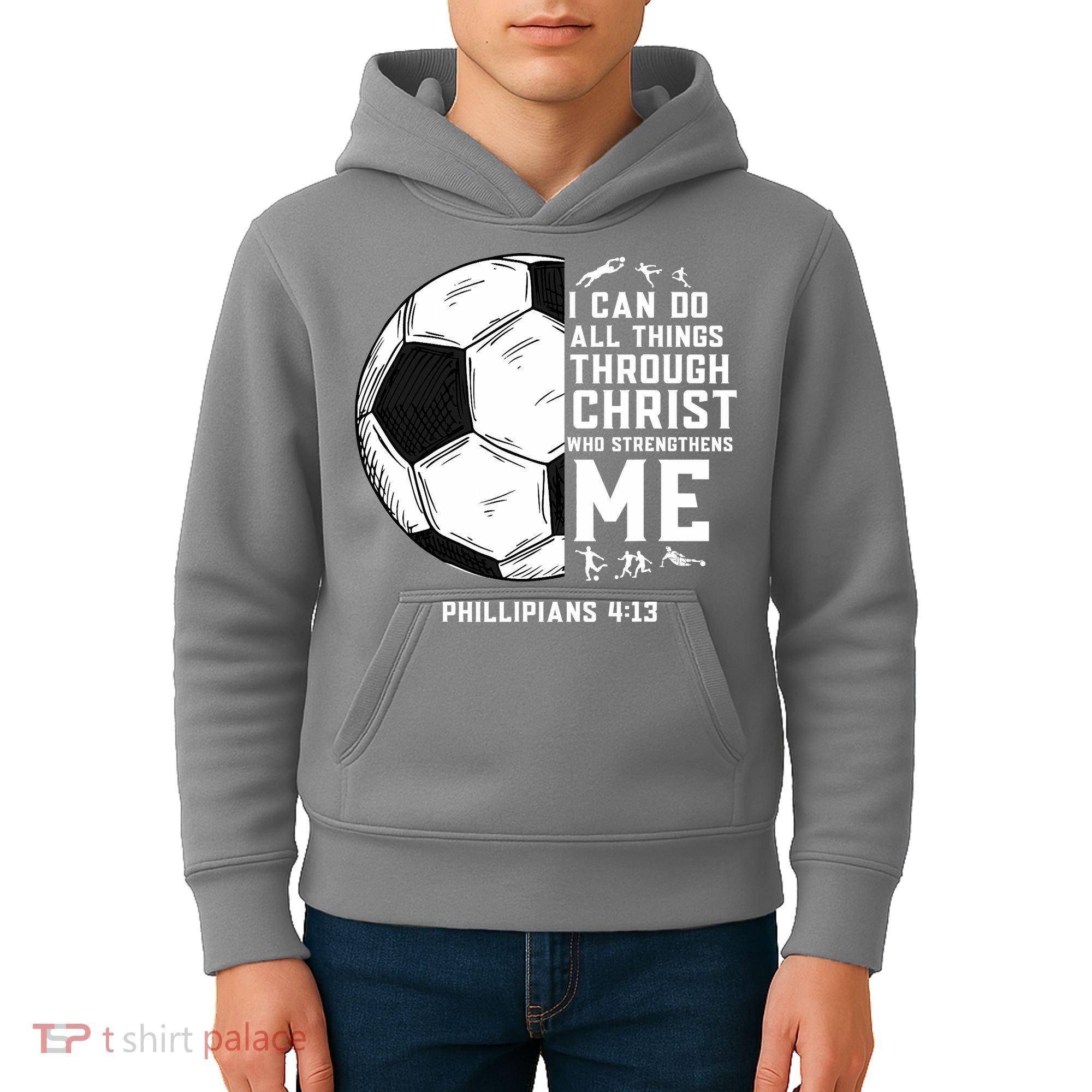 Christian Funny Soccer Men Boys Religious Kids Hoodie