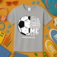 Christian Funny Soccer Men Boys Religious Kids T-Shirt thumb 3