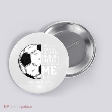 Christian Funny Soccer Men Boys Religious Button