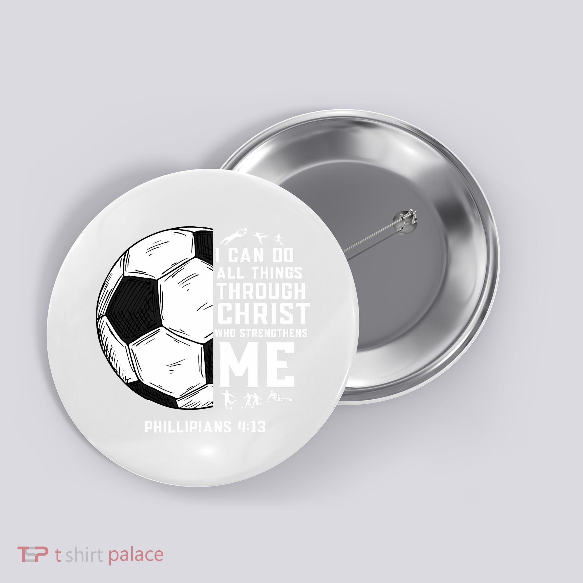 Christian Funny Soccer Men Boys Religious Button