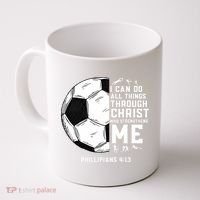 Christian Funny Soccer Men Boys Religious Coffee Mug thumb 0
