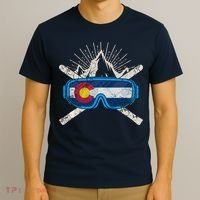 Colorado Flag Ski Skiing Vacation Couples Group T-Shirt thumb 3