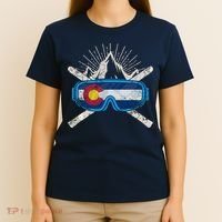 Colorado Flag Ski Skiing Vacation Couples Group T-Shirt thumb 4