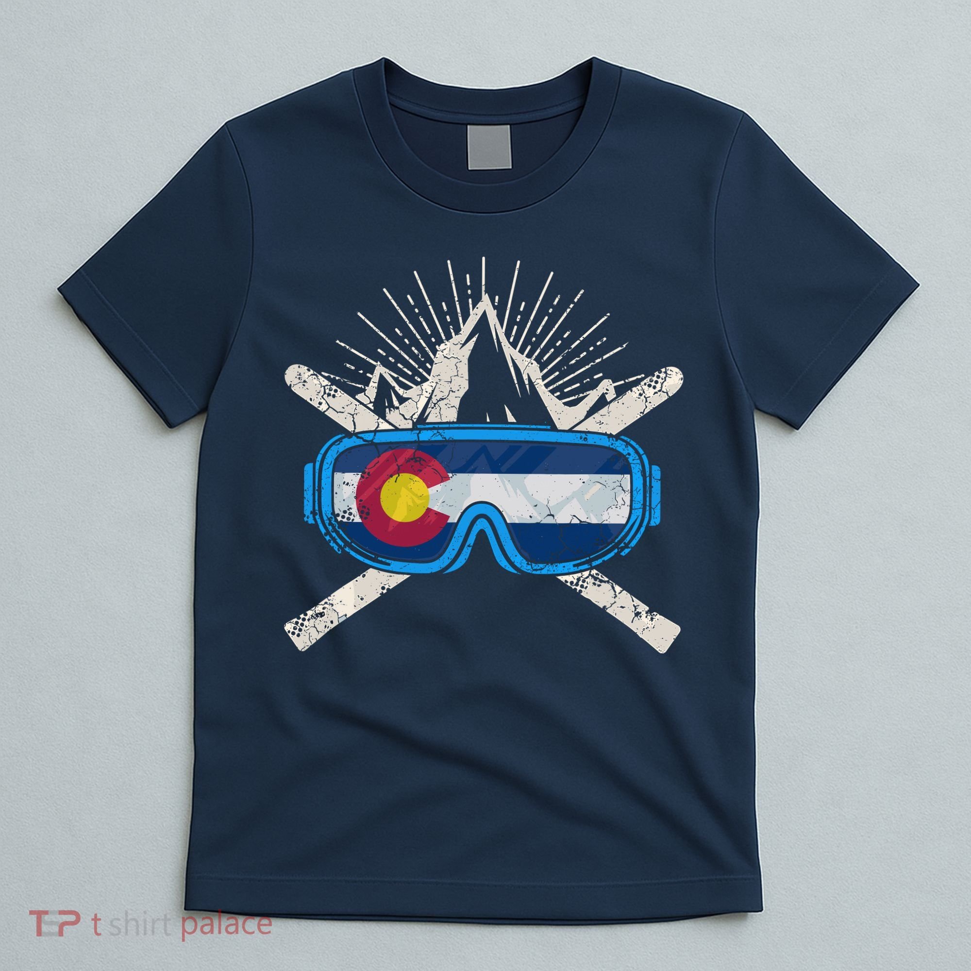 Colorado Flag Ski Skiing Vacation Couples Group T-Shirt