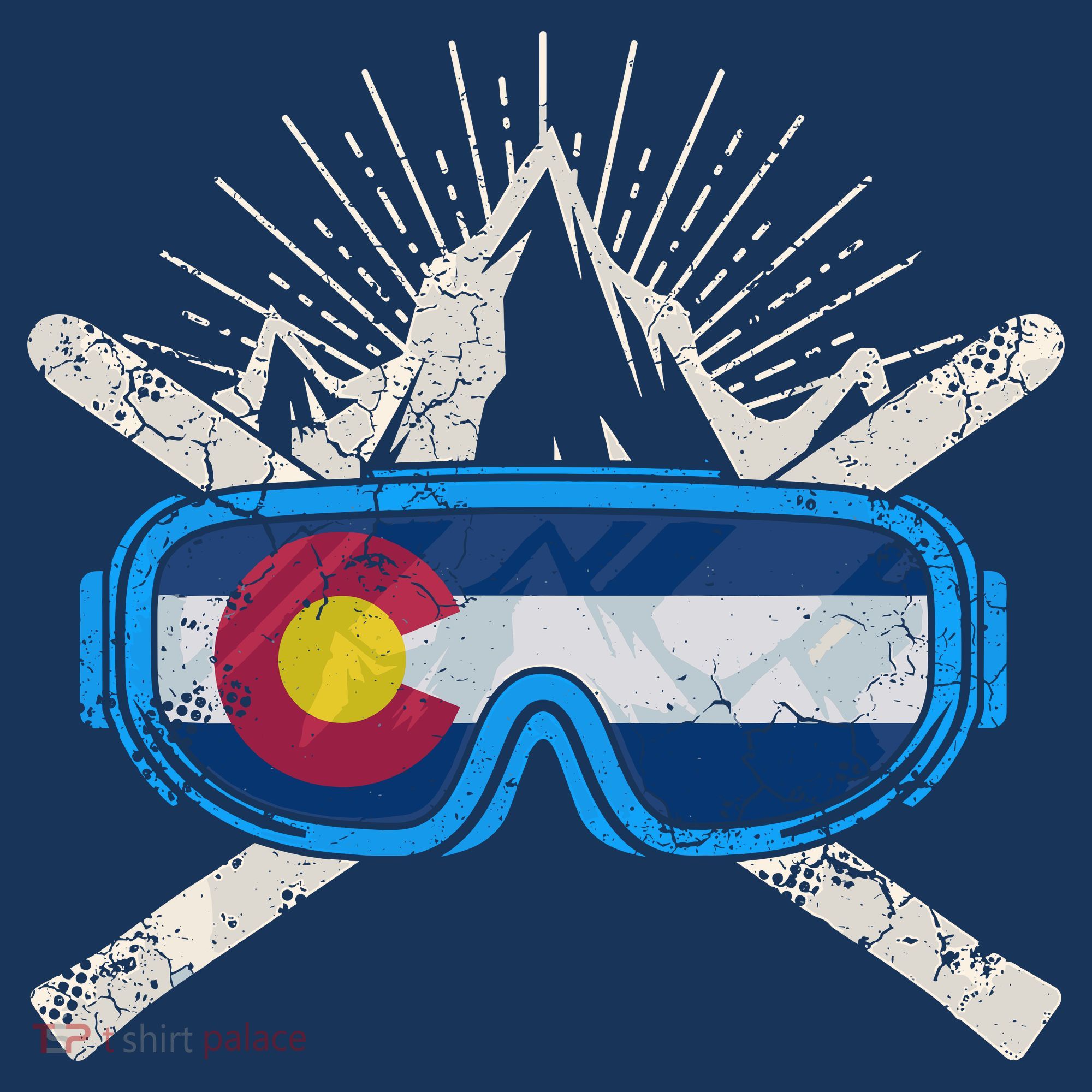 Colorado Flag Ski Skiing Vacation Couples Group T-Shirt