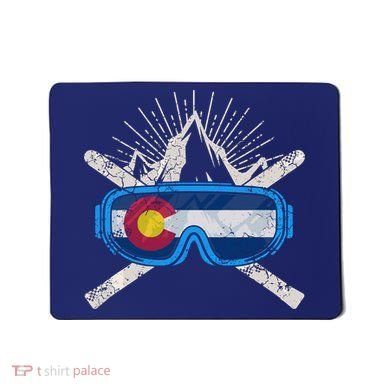 Colorado Flag Ski Skiing Vacation Couples Group Mousepad